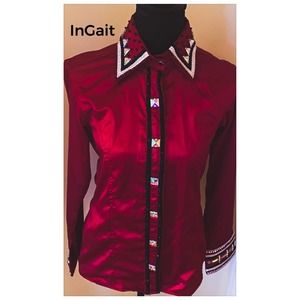 Red Western Show Shirt Size XL